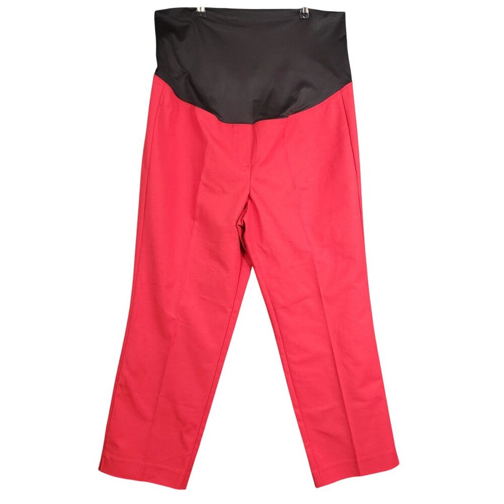 NWT LOFT Red Straight Leg Ankle Maternity Pants Office Career Trouser SIZE 18